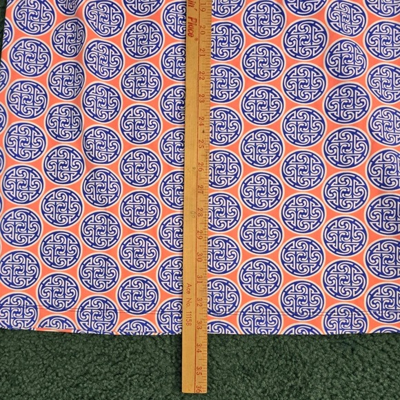 Katherine Way Womens Orange Blue Geometric Medallion Shift Dress Size M USA Made - Picture 6 of 9